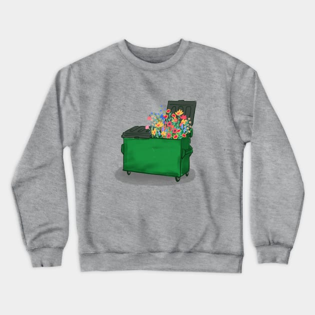 Dumpster Flowers Crewneck Sweatshirt by Sunshine&Revolt